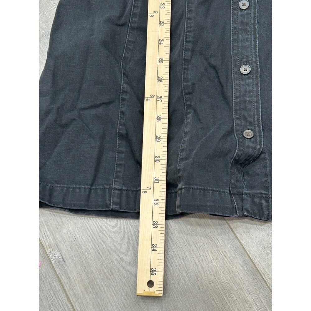 Madewell Womens Washed Black Denim Seamed Button Front Mini Shirt Dress Sz 4 NWT - Picture 8 of 9